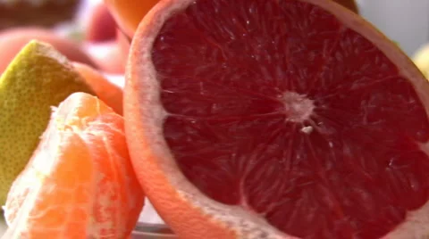 Fresh citrus juices Stock Footage