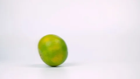Fresh citrus roll on white background Stock Footage 116992397
