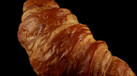 Fresh classic croissant Stock Footage 58588718