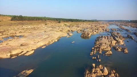 Fresh clear water in the river Stock Photos
