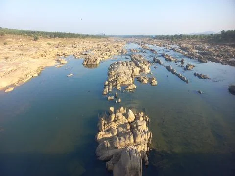 Fresh clear water in the river Stock Photos