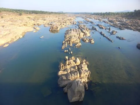 Fresh clear water in the river Stock Photos