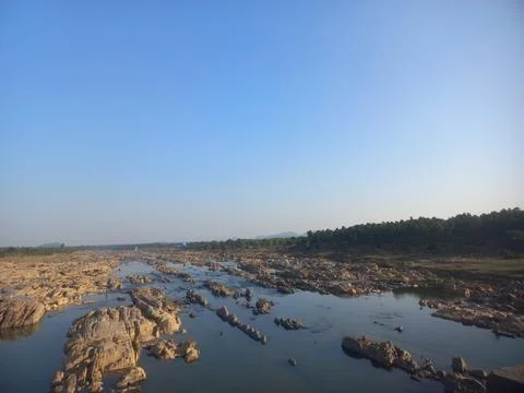 Fresh clear water in the river Stock Photos
