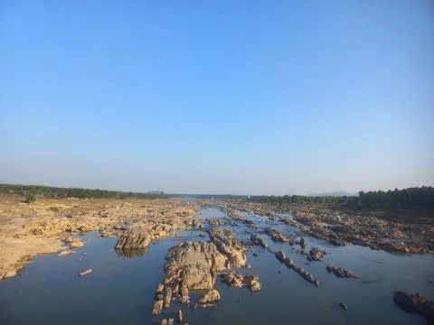 Fresh clear water in the river Stock Photos