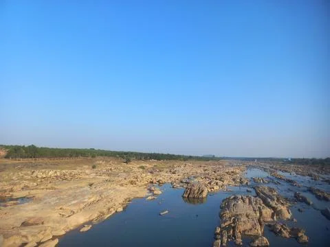 Fresh clear water in the river Stock Photos
