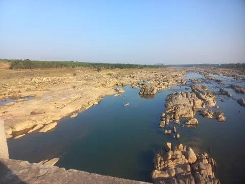 Fresh clear water in the river Stock Photos