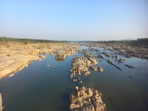 Fresh clear water in the river Stock Photos