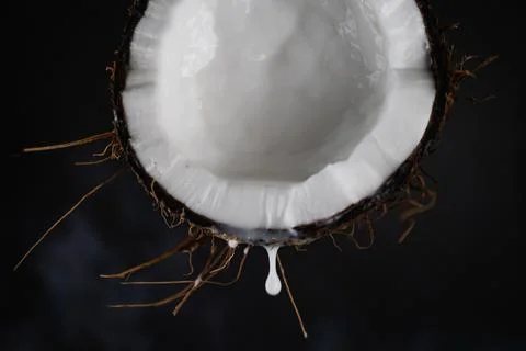 Fresh coconut macro shot Stock Photos