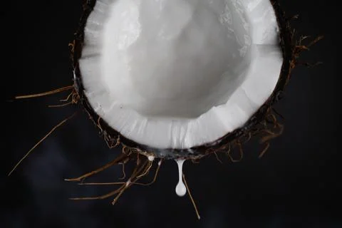 Fresh coconut macro shot Stock Photos