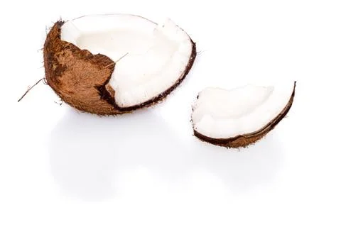 Fresh coconut on white background Stock Photos