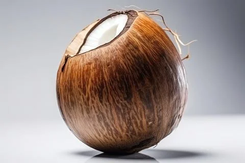 Fresh coconut on a white background Stock Photos