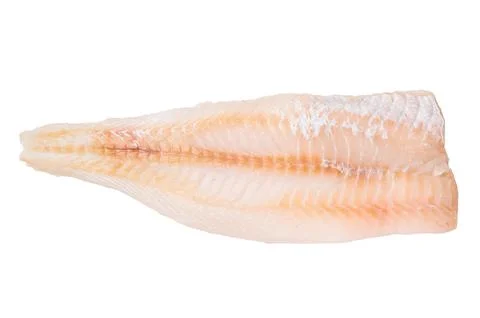 Fresh cod fish fillet, showcasing its delicate texture and pristine color, .. Stock Photos