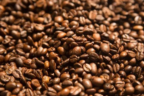 Fresh coffee beans background Stock Photos