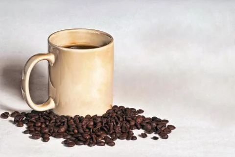 Fresh Coffee With Beans Stock Photos