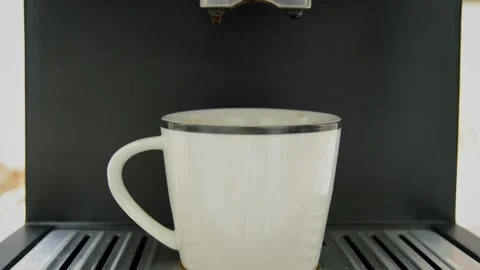 Fresh coffee made with a professional espresso machine. End of the preparatio Stock Footage 133377014