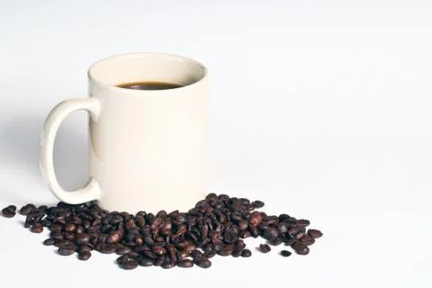 Fresh Coffee On White Background Stock Photos