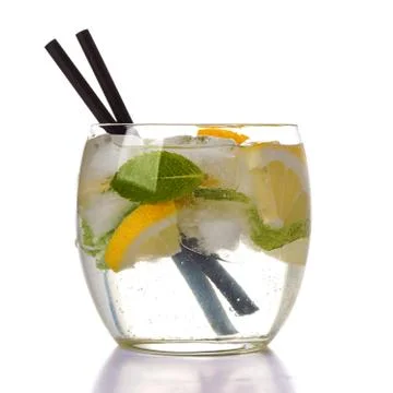 Fresh cold lemonade isolated Stock Photos
