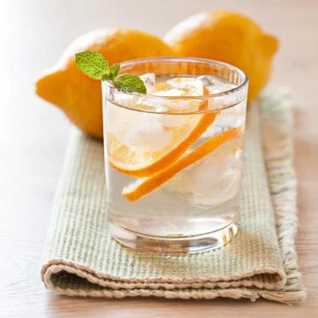Fresh cold lemonade with lemons Stock Photos