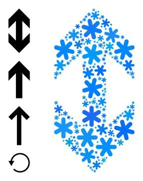 Fresh Collage Flip Vertically Icon with Snow Stock Illustration