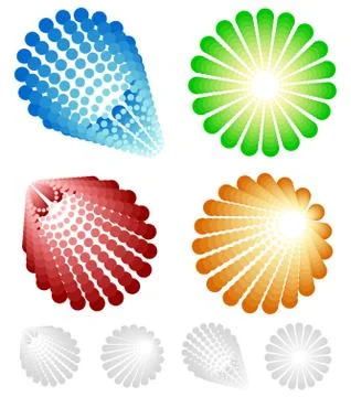 Fresh, colorful radial elements Illustrazione stock