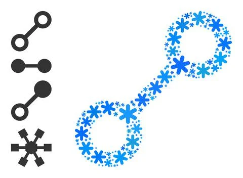 Fresh Composition Link Icon of Snow Flakes Stock Illustration