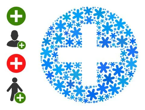 Fresh Composition Plus Icon of Snow Flakes Stock Illustration