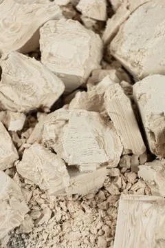 Fresh Compressed Yeast Brick for Baking Stock Photos