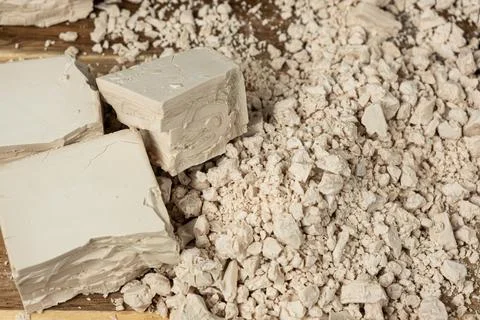 Fresh Compressed Yeast Brick for Baking 스톡 사진