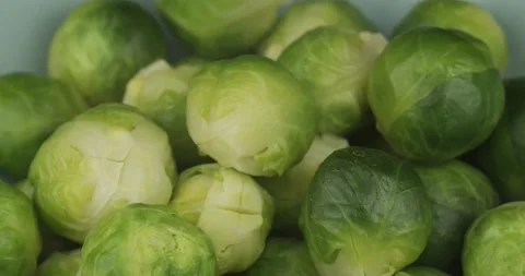 Fresh cooked brussels sprouts closeup Stock Footage 155504476