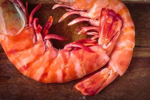 Fresh cooked shrimp Stock Photos