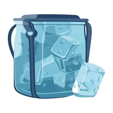 Fresh cooler container with ice Stock Illustration