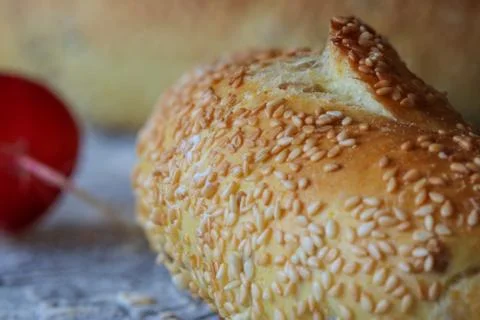 Fresh corn bread roll Stock Photos