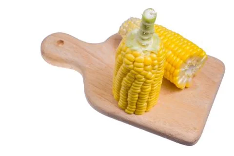 Fresh corn isolated on white background. Stock Photos