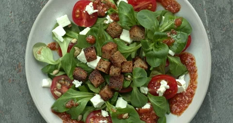 Fresh corn lettuce salad. Video stock 279174602