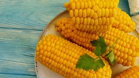 Fresh corn, slow motion Stock Footage 95930742