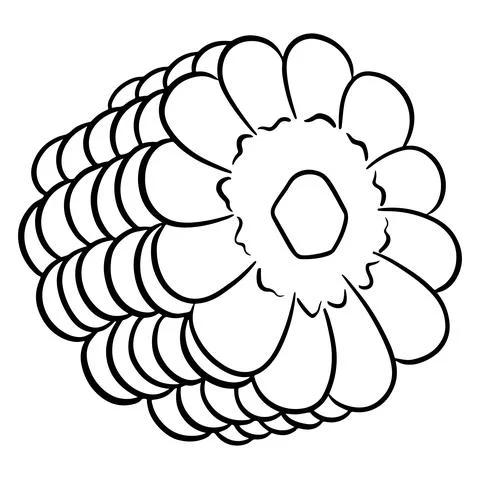 Fresh corn. Vegetable ingredient for the kitchen. Line style. Stock Illustration