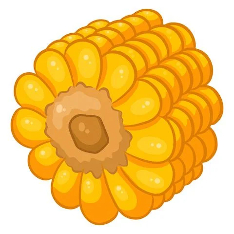 Fresh corn. Vegetable ingredient for the kitchen. Cartoon style. Stock Illustration