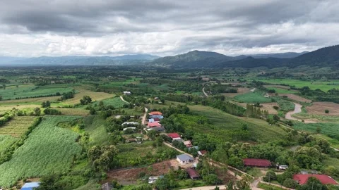 Fresh Countryside View with Rain Clouds Stock Footage 315878911