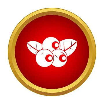 Fresh cranberries berries icon representing organic fruit Stock Illustration