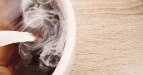 Fresh Cream or milk pouring into a coffee cup, frappe, Frappuccino. Copy Space. 스톡 동영상 147435853