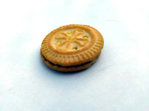 Fresh crispy biscuits isolated on white background Stock Photos