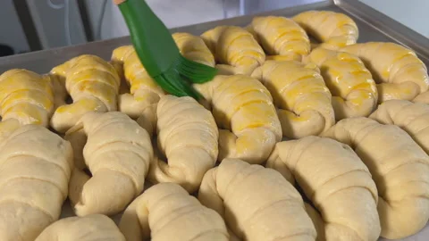 Fresh croissant for baking Stock Footage 175364471