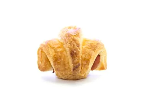 Fresh Croissant ham texture bread Stock Photos