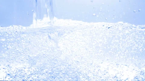Fresh crystal clear drinking water pouring down slow motion Stock Footage 219442732