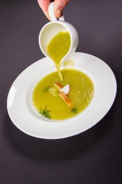 Fresh cucumber borsch Stock Photos