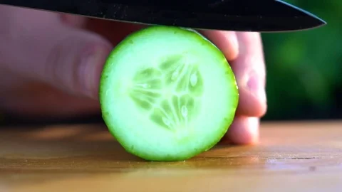 Fresh cucumber is cut Stock-Footage 85226100