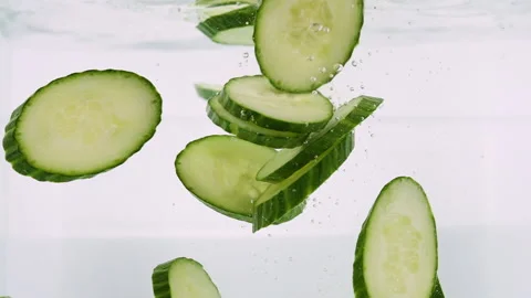 Fresh Cucumber Slices Stock Footage 170850178