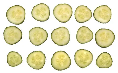 Fresh cucumber slices Stock Photos