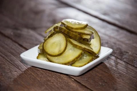 Fresh cucumber slices Stock Photos