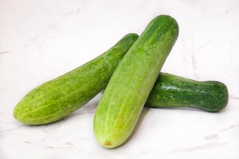 Fresh cucumber with white background Stock Photos
